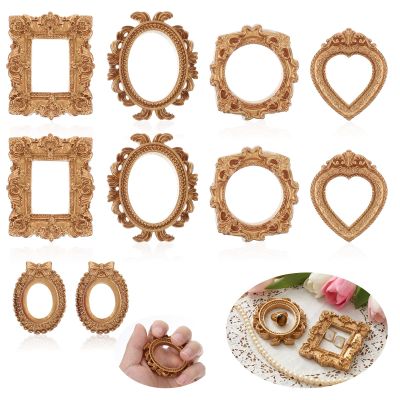Ouligay 10-Piece Mini Picture Frames Vintage Gold