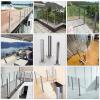 60 cm Glass Balcony Railing System with Gray Post view 2