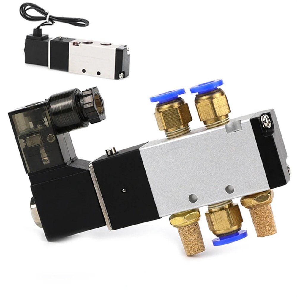 ZXTIIEUF 4V110-06 1/8 Pneumatic Solenoid Valve, 5-Way 2-Position, DC 24V