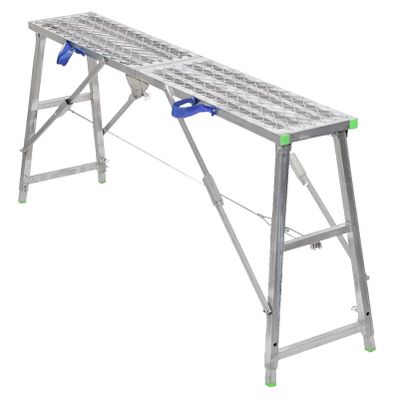 LMMIAOZ Multipurpose Folding Scaffold, Work Platform, Tower Ladder, Stool and Bench, Height-Adjustable, Galvanized Steel