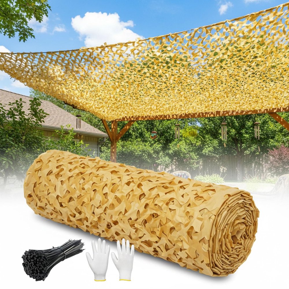 Hunting Camouflage Net, Military Camo Net, Waterproof Sunshade for Decoration, Hunting & Camping (W2.5 x H5 m)