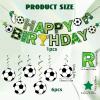 Soccer Birthday Decorations for Boys with Happy Birthday Garland, 7-Piece Set view 2