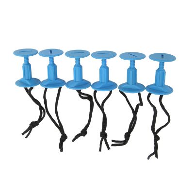 RASTKY Nylon Plastic Surfboard Leash Plugs, Sturdy Removable Rope Plugs, 6-Piece Set for Stand-Up Paddles (Blue)
