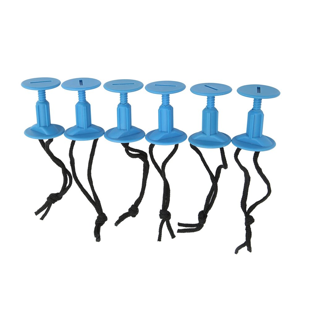 RASTKY Nylon Plastic Surfboard Leash Plugs, Sturdy Removable Rope Plugs, 6-Piece Set for Stand-Up Paddles (Blue)
