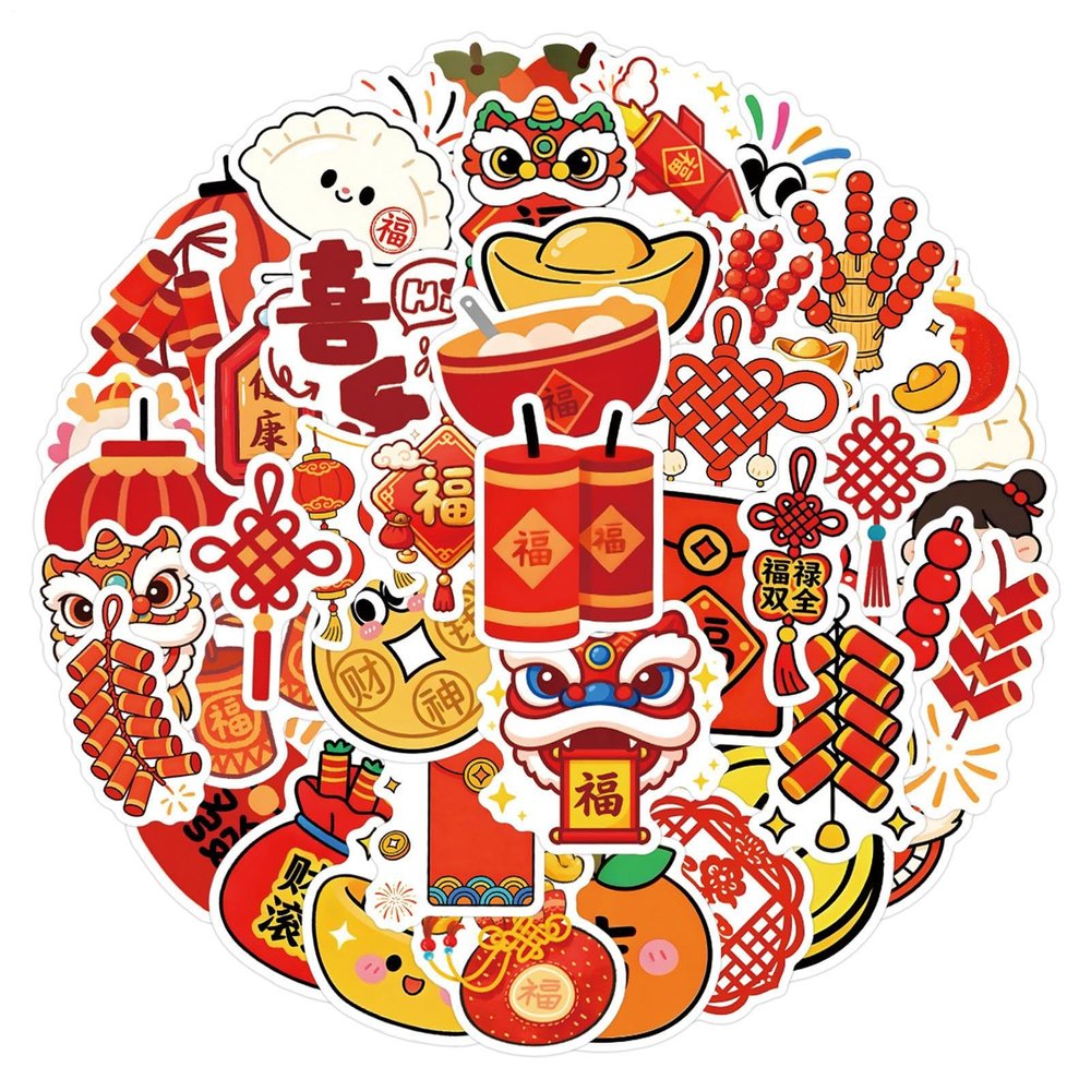 Chinese New Year Stickers, Self-Adhesive