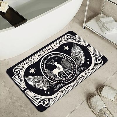 OBASDFD Bath Mat with Green Foliage, Diatomaceous Earth, Non-Slip, Highly Absorbent, Quick-Drying (#37, 20 x 31 Inches (50 x 80 cm))