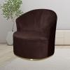 OBASDFD Velvet Slipcover for Swivel Chairs, Navy Blue view 2
