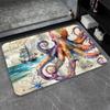 OBASDFD Turquoise Bath Mat with Swirl Pattern, Non-Slip Diatomaceous Earth Stone Rug, Quick-Drying and Absorbent, #30, 20 x 31 in (50 x 80 cm) view 1