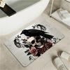 Diatomaceous Earth Bath Mat, Gothic Skull and Roses Design, Non-Slip, Super Absorbent, Quick-Drying, Easy-Clean, 20 x 31 in (50 x 80 cm) view 1