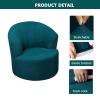 OBASDFD Jacquard Slipcover for Swivel Chair, Stretchable, Washable, Furniture Protection (Blue) view 4