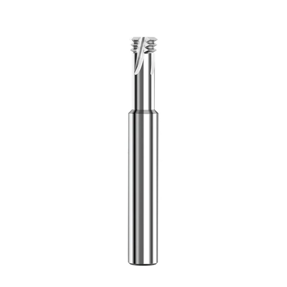 1-Piece 60° 3-Flute Carbide Thread Mill, M1.2/.6, M2/.5, M3, M4, M5, M6, M8, for CNC Aluminum and Steel Threading (M1.4 × 0.3, D4, Aluminum, 3T)