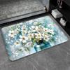 OBASDFD Diatomaceous Earth Bath Mat, Watercolor Design with Pink Flowers, Non-Slip, Highly Absorbent, Quick-Drying, for Bathroom and Kitchen (#24, 17 x 27.5 in / 43 x 70 cm) view 1