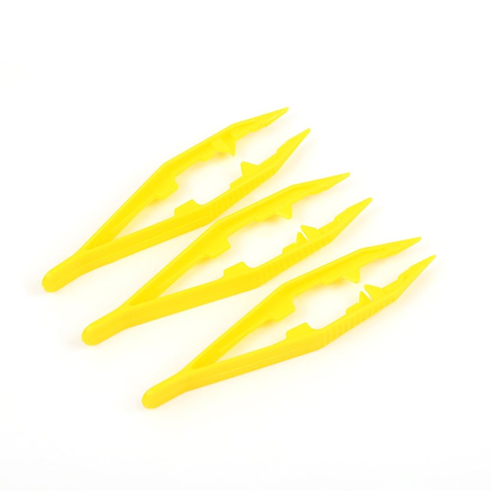AMSLSIU 3-Piece Colorful Safety Plastic Tweezers