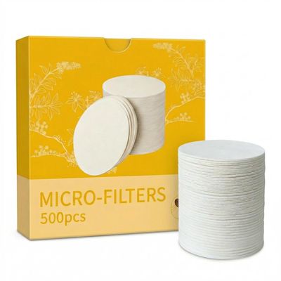 500pcs Coffee Filter Papers, 64mm Compatible with AeroPress, Disposable & Round Paper Filters, White