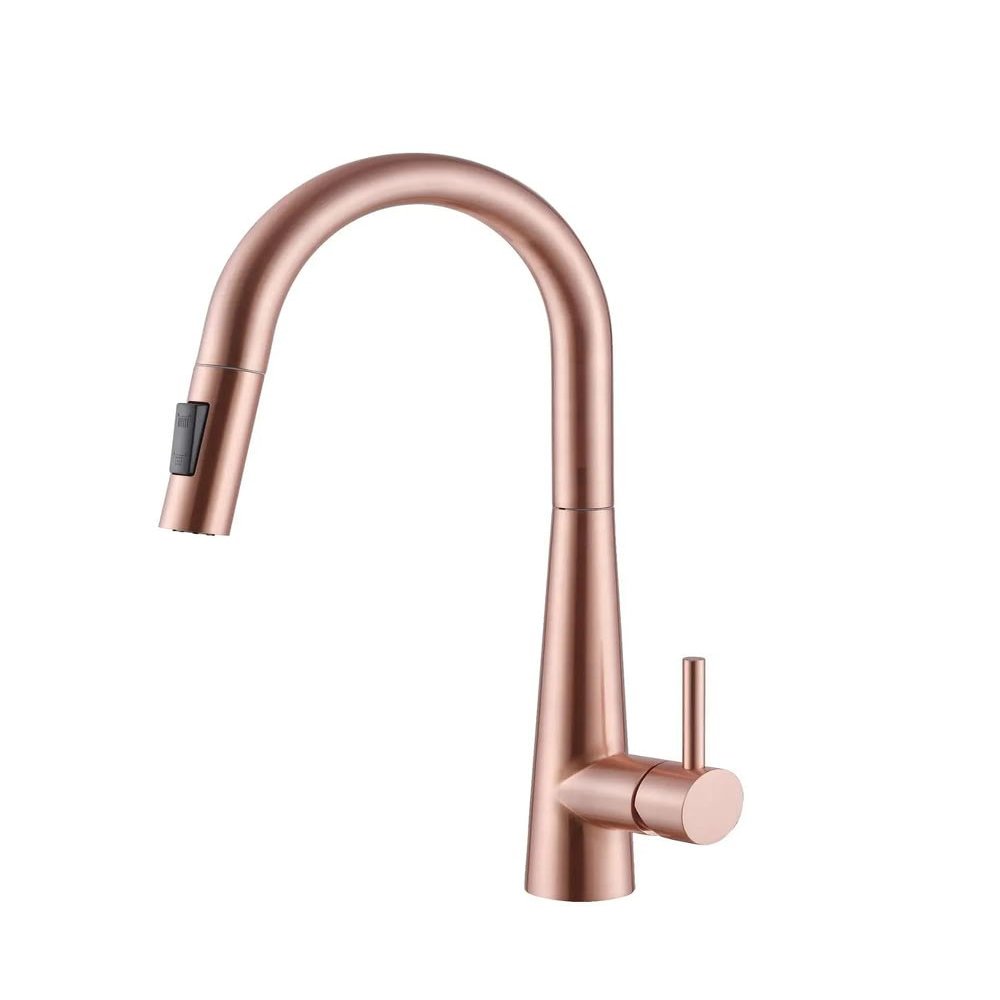 Rose Gold Kitchen Faucet with Pull-Down Sprayer, Dual Function, B-Style Handle