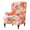 OBASDFD 2-Piece Stretch Jacquard Wingback Chair Slipcover, Elastic Bottom, Printed, Orange view 1
