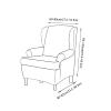 OBASDFD 2-Piece Stretch Jacquard Wingback Chair Slipcover, Elastic Bottom, Printed, Orange view 4