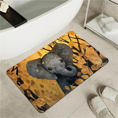 OBASDFD Diatomaceous Earth Bath Mat with Black Cat, Stars and Moon, Non-Slip, Absorbent, Quick-Drying, for Bathroom and Kitchen (#35, 17 x 27.5 in / 43 x 70 cm)