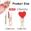 50 Mini Wooden Clothespins with Hearts view 2