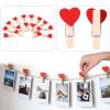 50 Mini Wooden Clothespins with Hearts view 3