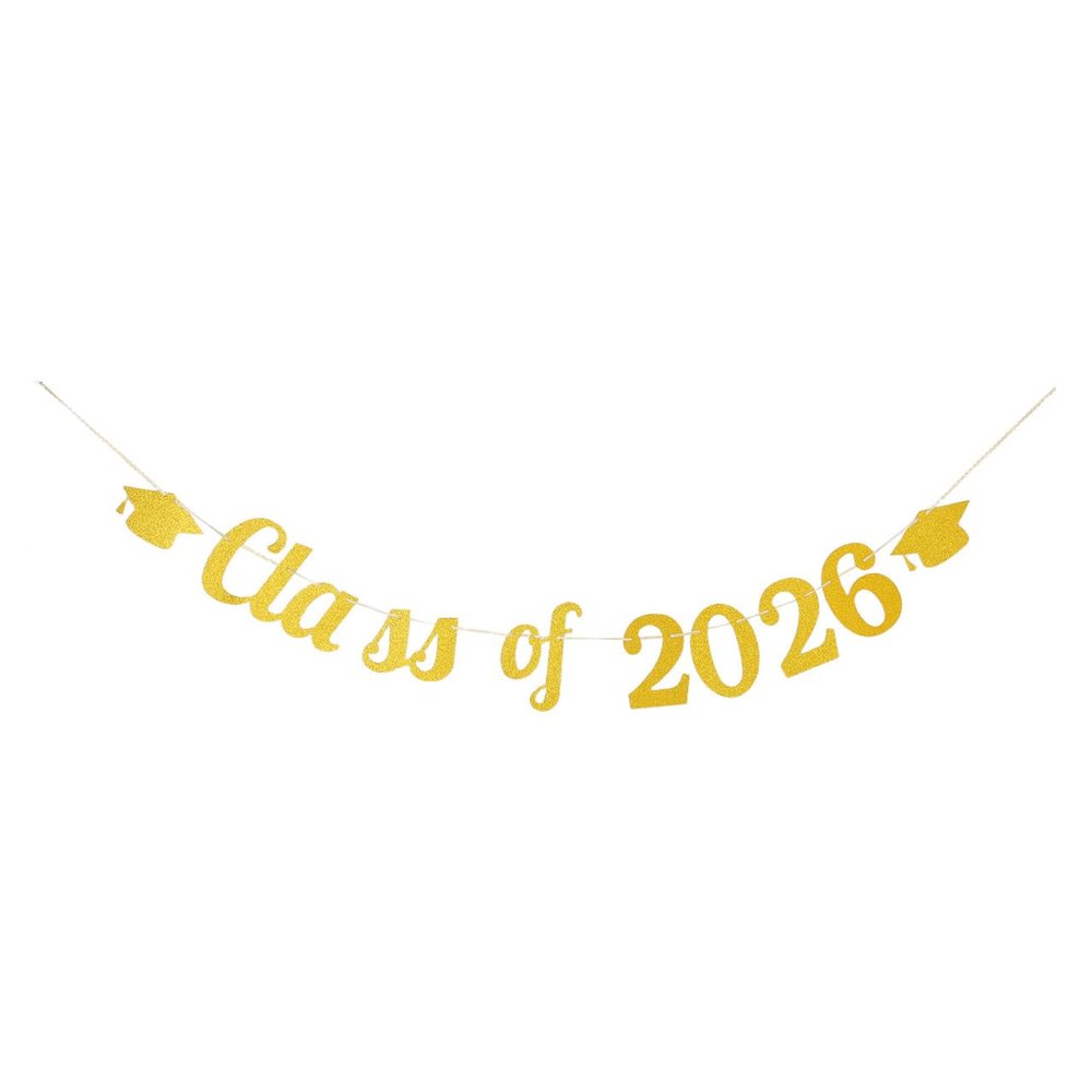 STOBAZA Glitter Garland Class of 2026 300cm for Graduation Party