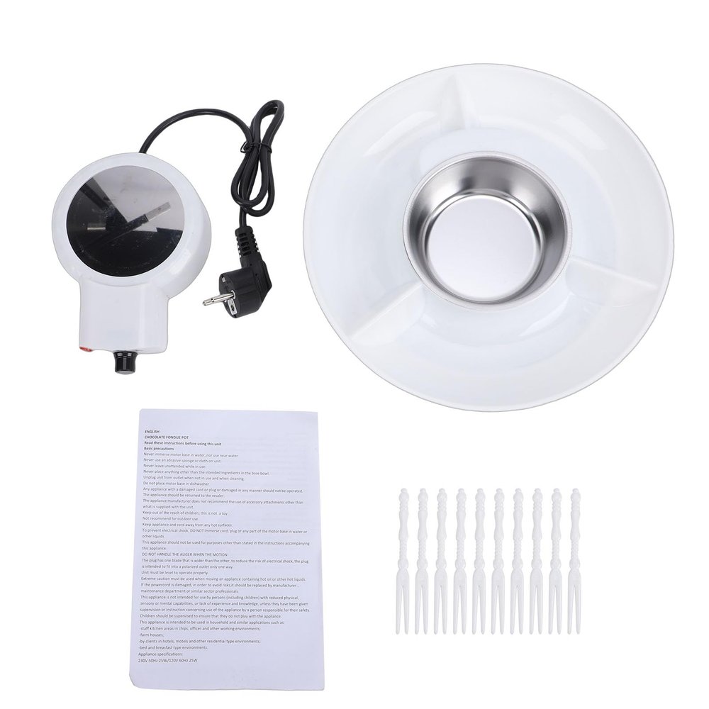 OVAQUIXI Electric Fondue Pot Set with 10 Forks and Removable Serving Tray