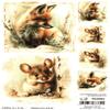 Josys Craft Fairy Rice Paper A4 Decoupage Collection Animals 14x14 Fox Mouse RE8382 view 1