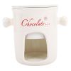 Fdit Ceramic Chocolate Melting Cup with Fork, White view 2