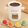 Fdit Ceramic Chocolate Melting Cup with Fork, White view 3