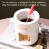 Fdit Ceramic Chocolate Melting Cup with Fork, White view 4