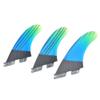 Chrees 3-Piece Fiberglass Surfboard Tail Fins, Flexible Fin Design with Blue-Green Gradient view 3