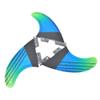 Chrees 3-Piece Fiberglass Surfboard Tail Fins, Flexible Fin Design with Blue-Green Gradient view 4
