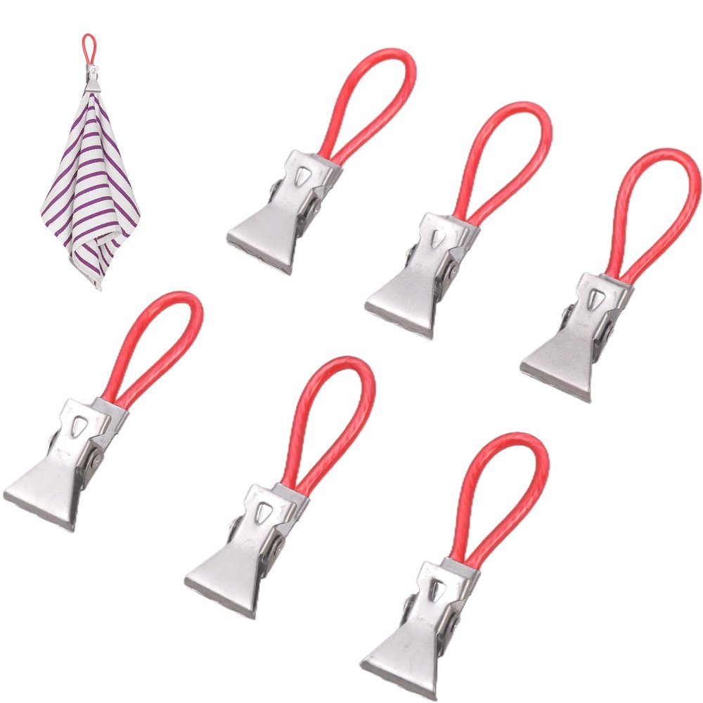 6-Pack Metal Steel Towel Clips