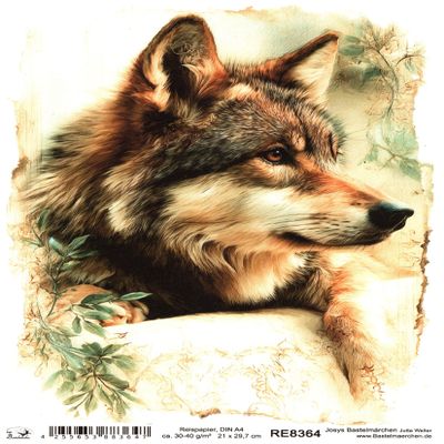 Josys Craft Fairy Rice Paper A4 Decoupage Collection - Wolf