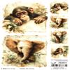 Josys Craft Fairy Rice Paper A4 Collection Animals 14x14 Monkey ELEPHANT RE8373 view 1