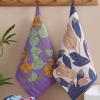 FROMCEO Decorative Cotton Dish Towel with Floral Pattern view 3