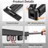 Extendable Wall-Mounted Clothes Rack - Foldable, Space-Saving, Adjustable Black Clothes Rod view 3