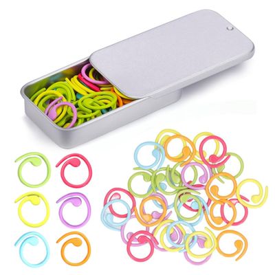 QEXUJOW Knitting & Crochet Accessories, 49-Piece Set of Metal Stitch Markers