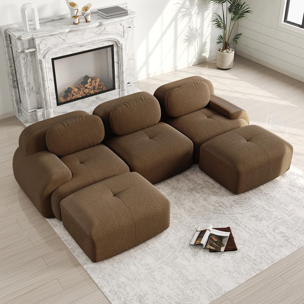 Luscriate Hamlet 3-Seater Cloud Sofa, Brown (H-3S+2)