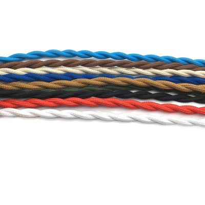 Twisted Electrical Cable, Decorative Textile Lamp Cord, Ivory, 10 m, 18 AWG