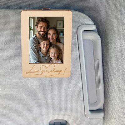 PRESSINART Wooden Car Sun Visor Photo Clip