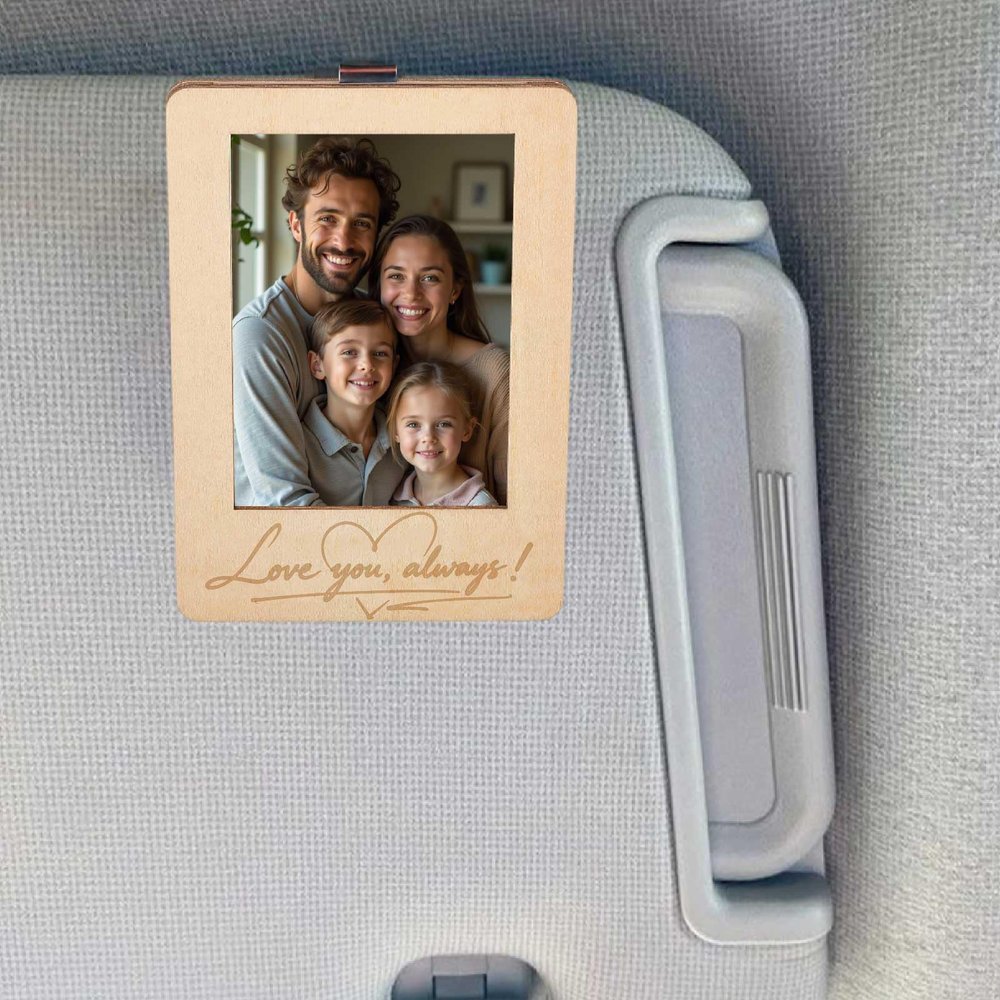 PRESSINART Wooden Car Sun Visor Photo Clip