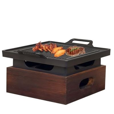 Portable Japanese Charcoal Grill for Camping and Picnics