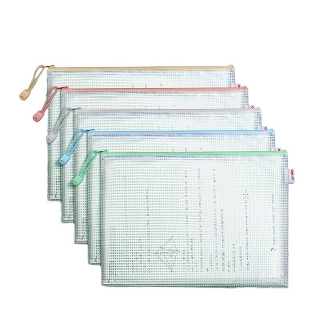 UZAMIRLEX Zipper Folder, A4 Mesh Storage Pouches, Waterproof, 5-Pack (63483)