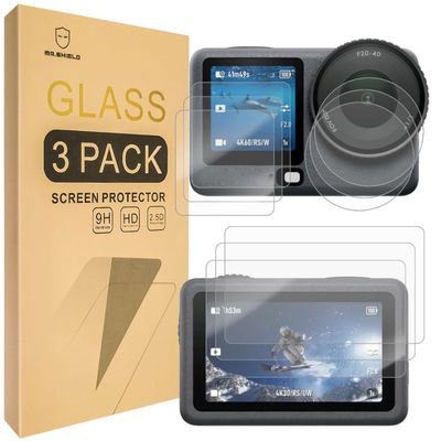Mr.Shield Screen Protector for DJI OSMO Action 6, 3-Piece Tempered Glass