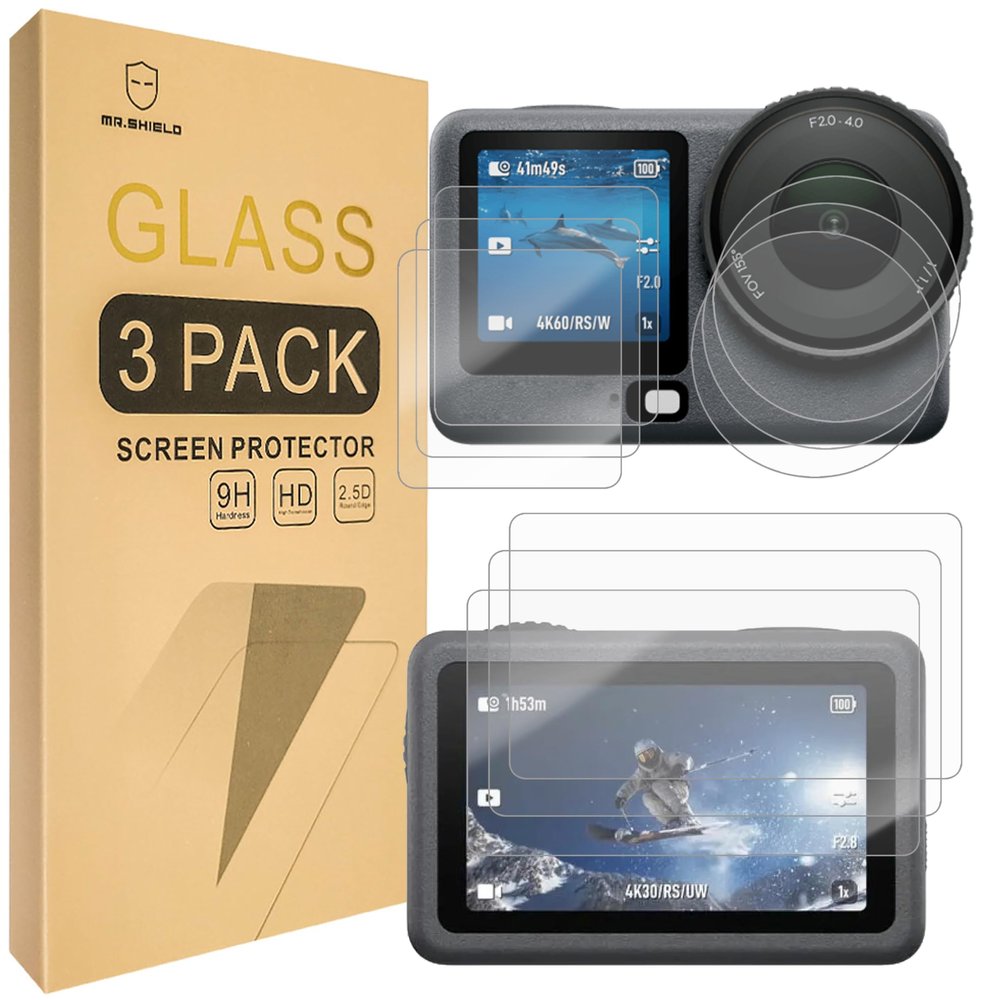 Mr.Shield Screen Protector for DJI OSMO Action 6, 3-Piece Tempered Glass