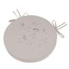 Round Chair Cushion, 48 cm, 10 cm Thick, Non-Slip with Ties, Water-Resistant Outdoor Polyester, Light Gray view 1