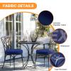 Round Chair Cushion, 48 cm, 10 cm Thick, Non-Slip with Ties, Water-Resistant Outdoor Polyester, Light Gray view 2