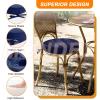 Round Chair Cushion, 48 cm, 10 cm Thick, Non-Slip with Ties, Water-Resistant Outdoor Polyester, Light Gray view 3