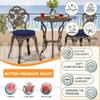 Round Chair Cushion, 48 cm, 10 cm Thick, Non-Slip with Ties, Water-Resistant Outdoor Polyester, Light Gray view 4
